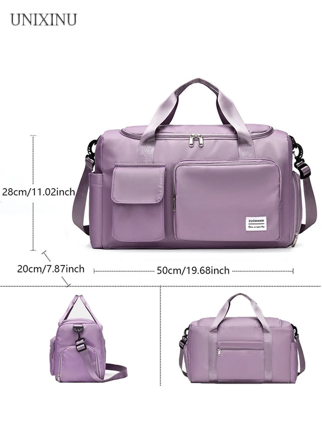 Carry On Travel Bag Large Capacity Weekender Overnight Duffle Bags with Shoe Compartment Sports Fitness Bags for Women
