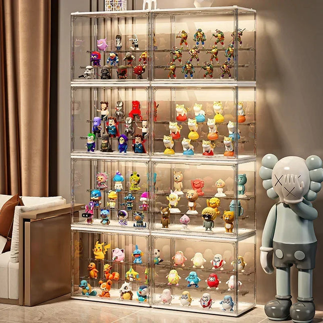 1pc Three Layer Transparent Display Rack Transparent Ladder Handmade Anime Car Model Blind Box Storage Box Jewelry Sorting Box