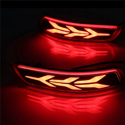 2Pcs LED Rear Bumper Reflector Lamp Driving Warning Light Brake Stop Light Turn Signal Light For Toyota Corolla Altis 2014-2018