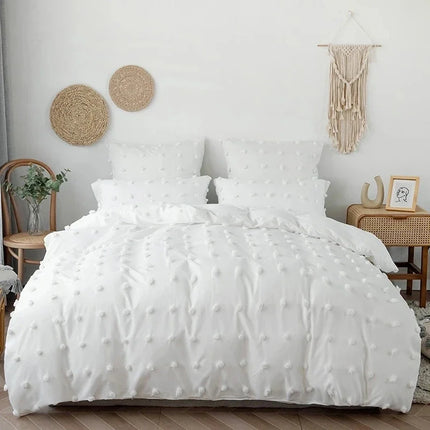 High Quality Crafts with Furball Double Bed Duvet Cover Set 220x240 Tufted King Size Pillow Case