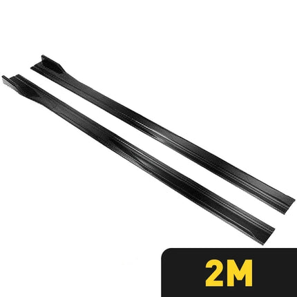 Universal 8PCS 2m/2.18m Side Skirt Extension Rocker Plate Lip Separator Bumper For BMW Mercedes-Benz Toyota Audi Nissan Honda