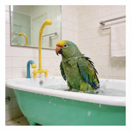 1/2PCS Automatic Parrot IntelligentBath Bird Shower Bathtub Supplies Blue Cute Plastic Cage Accessories Household Bird Bath Gift