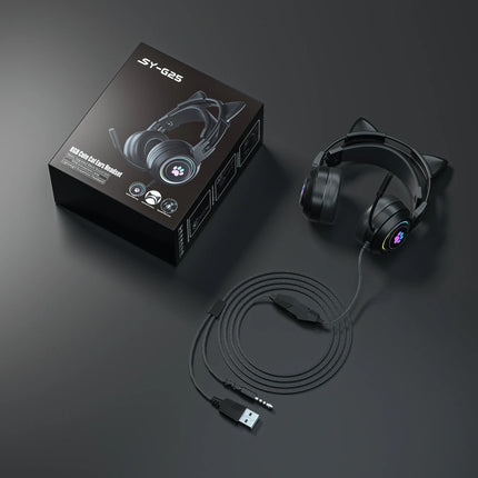 G25 Wired Gaming Headphones Noise Reduction Over-Ear Portable Audio Waterproof Plastic Material for Gaming Comfort