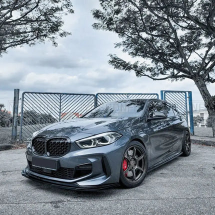 Front Bumper Spoiler Lip For BMW 1 Series F40 M Sport 2020-2023 118i 120i Glossy Black Car Lower Body Kit Splitter Blade Protect