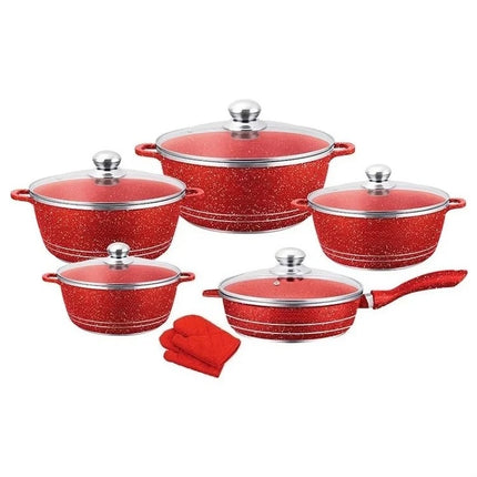 Hot Sale 12-Piece Set Sustainable Non-Stick Kitchen Boutique Aluminum Pot Wok Stainless Steel Glass Soup Pan