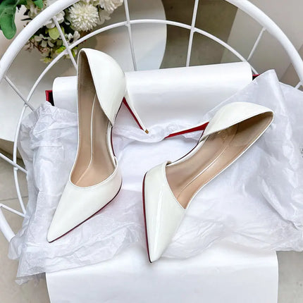 leather pointed shoes shallow mouth slim single order shoes for women