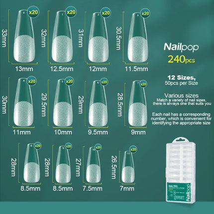 NAILPOP 240PCS Soft Gel Nail Tips Kit Full Cover Nail