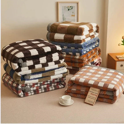 Knit Blanket Throw Soft Chenille Yarn Knitted Blanket Machine Washable Crochet Handmade Knit Throw Blanket for Couch Bed