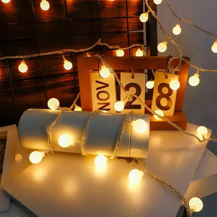 Fairy Lights Garland LED Ball String Lights Waterproof for Christmas