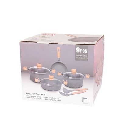 French 9-piece Pot Set,household Non-stick Flat-bottomed Steamer,double-flavored Pot,soup Pot