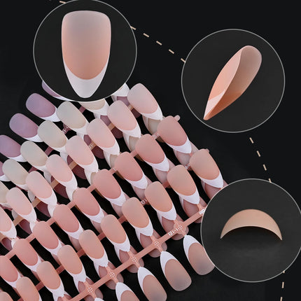 150Pcs Pre-made French False Nails Scarless Coffin Almond Fake Nail