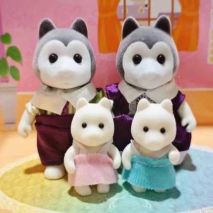 Forest Family Reindeer Rabbit Panda Animal Simulation Dollhouse Furniture Toy Set