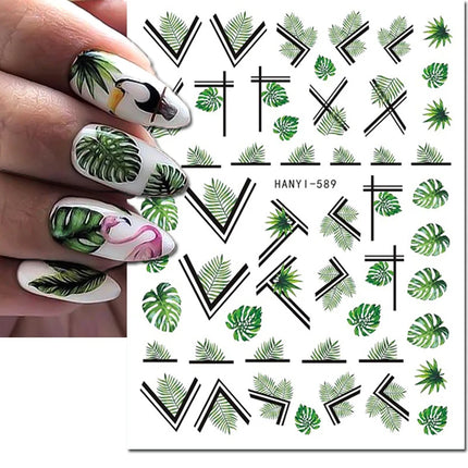 3d Nail Art Decals Elegant White RoyalBlue Roses Flowers