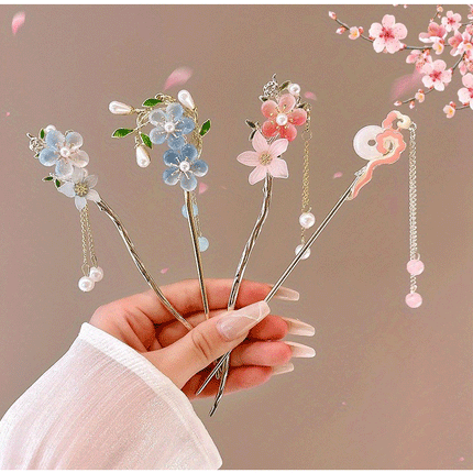1pc Romantic Chinese Style Hair Accessory Alloy Jewelry Women's Hair Needle Suitable for Daily Wear Gifts Girls Fashion Hairpin