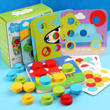 Kids Children Montessori Educational Toys Multifunctional Mushroom Nail Educational Toy