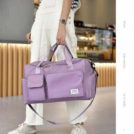 Carry On Travel Bag Large Capacity Weekender Overnight Duffle Bags with Shoe Compartment Sports Fitness Bags for Women