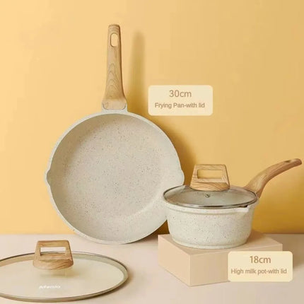 3-7 Pots and Pans Set Nonstick Cookware Sets White Granite Induction Cookware Non Stick Cooking Set