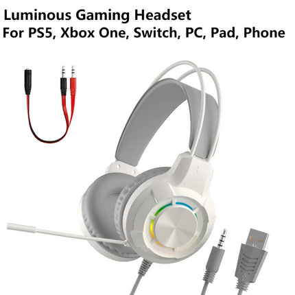 Gaming Headset Noise Reduction Over-The-Ear Waterproof Portable Audio Plastic Material for Gaming Enthusiasts