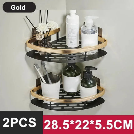 Bathroom Shelf Kitchen Storage Organizer Aluminum Alloy Shampoo Rack Shower