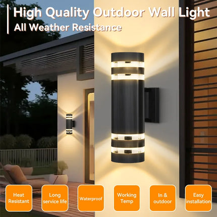 LED Outdoor Wall Lights E27 Up Down Exterior Wall Sconce IP65 Waterproof Led Sconce Lamp for Porch Front Door Garden Wall Lamp