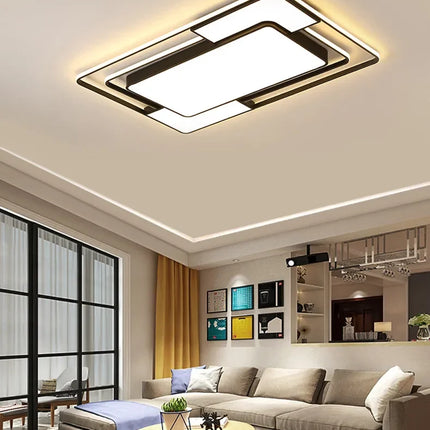 Modern LED Ceiling Lamp for Living Room Lustre Dining Bedroom Study Ceiling Light Nordic Square Ceiling Chandelier Light Fixture