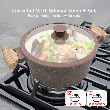 13 Piece Cast Aluminum Cookware Set Ceramic Coating Pan and Pot Set
