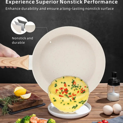 21-piece Aluminum Pots Set Non-Stick Cookware White Granite Induction Cooking Set