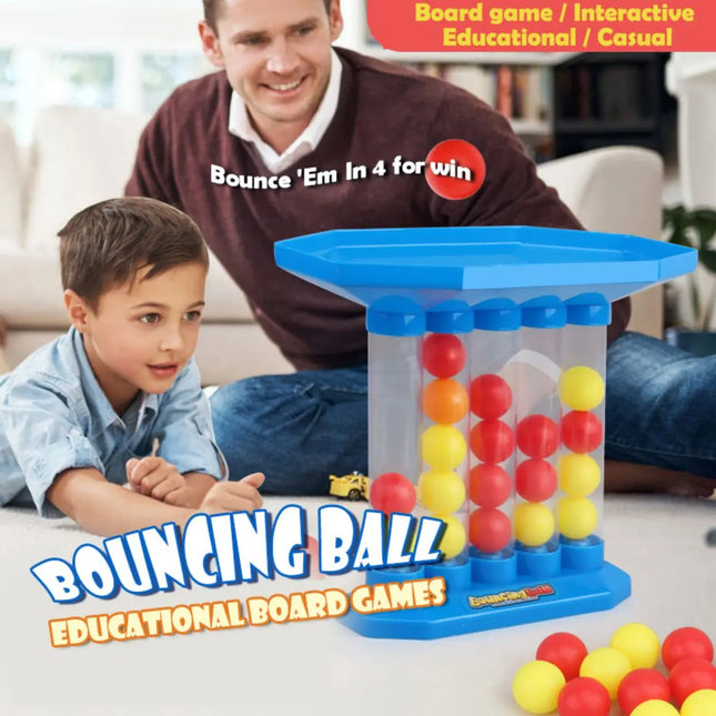 Exciting Bounce Ball Game, Plastic Jumping Connect Table Top Board Game for Adults Kids & Family