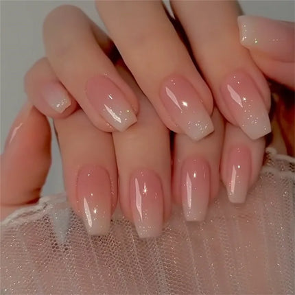 24Pcs Solid Color Wine Red Design Press on Nail Short Square