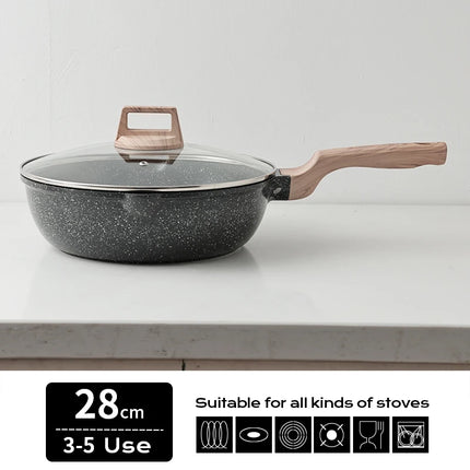 DONNOR Durable Frying Pan Wok Pan Non-stick Ceramic Pot Induction Gas Stove Universal Cookware