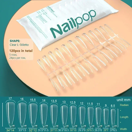 NAILPOP 120pcs Fake Nails Full Cover Press on Nails Coffin Soft Gel American