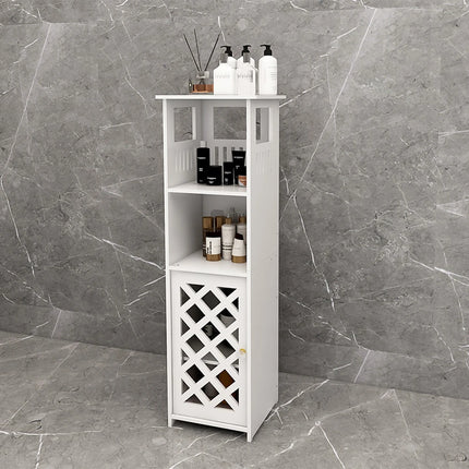 Bathroom cabinet, bathroom columns, bathroom cabinet with 1 door and shelves, for home, kitchen, living room, 78x22x22 cm