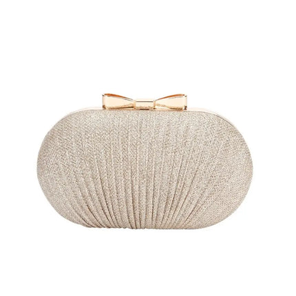 Wedding Bridal Clutch Handbag Women Evening Party Bag Chain Shoulder Bags Elegant Rhinestones Egg Shape Banquet Clutch Purse