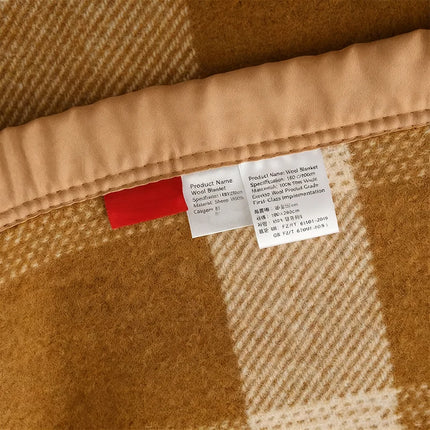 100% Wool Blankets Winter Thicken Wool Blanket 1.8*2m Double Large Size Warm Comforter