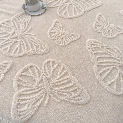 Butterfly Jacquard Taf Fleece Blanket with Exquisite 3D Butterfly Thick Warm Faux