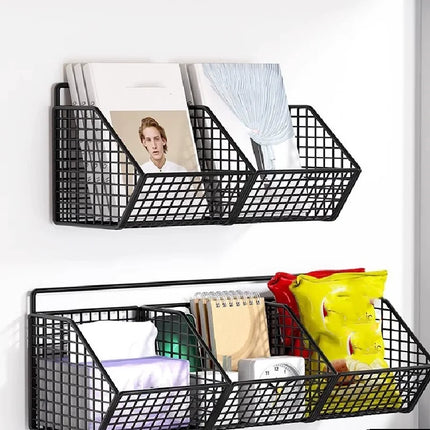 Wall Mounted Kitchen Storage Basket Suitable for Durable Metal Wire Storage of Spices, Garlic, Onions, and Vegetables