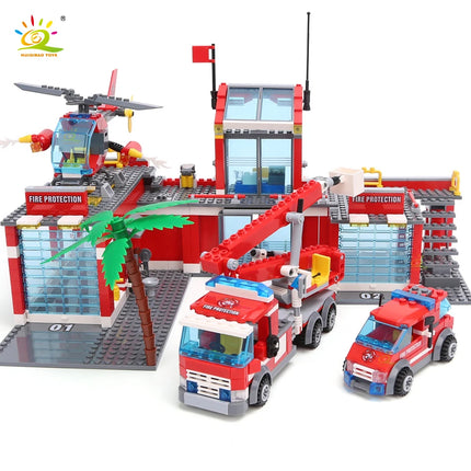 774pcs City Fire Station Model Building Blocks Boys Firefighter Truck Educational