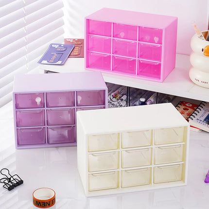 Multifunctional Transparent Six Grid Drawer Storage Box Multi-layer Desktop Storage Box Large Capacity Dustproof Organizing Box