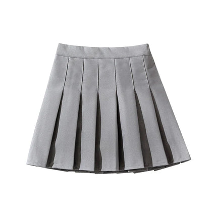 Girls High Waist Solid Pleated Mini Skirt for 4-12Y Girl Summer Korean Preppy Style Fashion Dance Skirts Student A-line Skirts