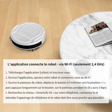 Lefant M210 Robot Vacuum Cleaner,120 Mins Runtime, Automatic Self-Charging,Wi-Fi/App/Alexa Control,smart Home appliance