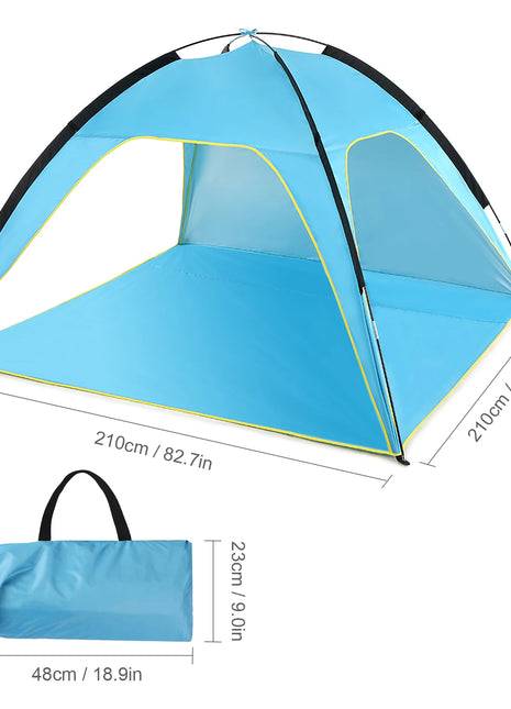 Lightweight Beach Tent Sun Shade Canopy UV Sun Shelter Three Open Sides Camping Fishing Tent for Park Camping