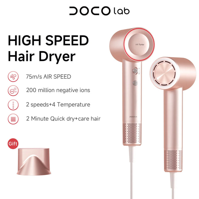 High Speed Hair Dryer 75m/s 200 million Negative Ions Hair Care