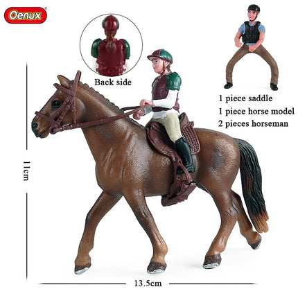 Farm Horse Race Model Action Figures DIY Equestrianism Horseman Animals