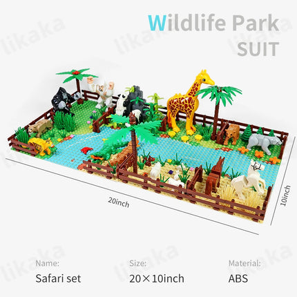 Zoo Animals Building Blocks Toys Set for Kids Montessori Gift Compatible Classic Blocks City Friends Wild Animals