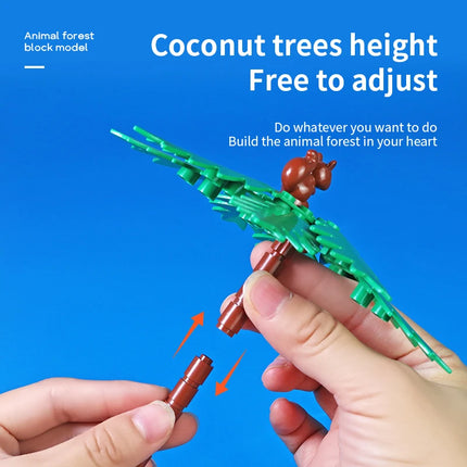 Jungle Wild Animals Building Blocks DIY Toys for Boys Girls Forest Trees City Baseplate Kids Montessori