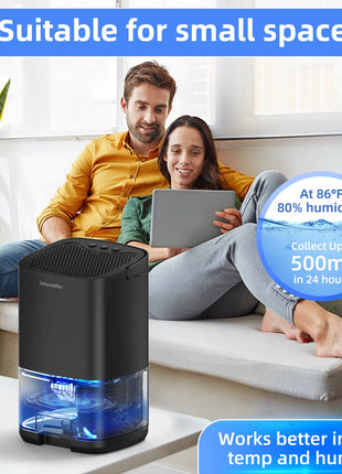 1pc 1000ml Portable Dehumidifier for Home Office and RV Eliminate Damp Mold and Moisture Easy to Use and Energy Efficient