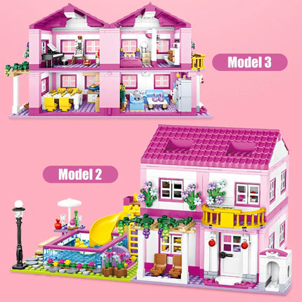 1018pcs City 1 Double-storey Villa House Building