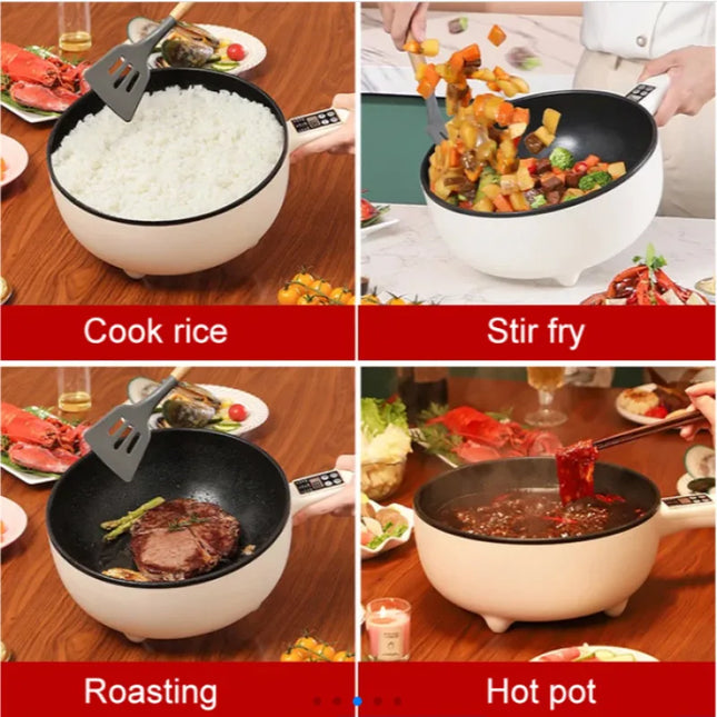 Multifunctional intelligent steaming hot pot student dormitory nonstick electric cooking pot