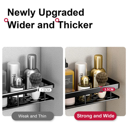 Bathroom Shelf No Drill Wall Mounted Shampoo Bottle Shower Corner Rack Toilet Storage Rack Aluminum