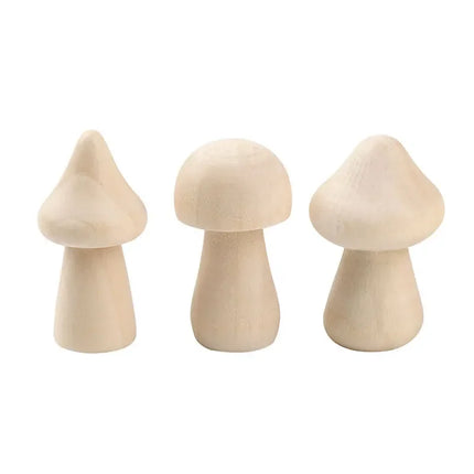 Miniature Wooden Mushroom Scale Model Ornaments Mini Wood Mushroom